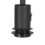 Vloerlamp Stang 4795ZW met grof grijze linnen kap