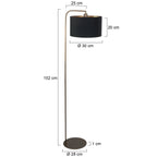 Vloerlamp Stang 4800BR met zwart linnen kap