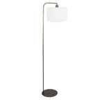 Vloerlamp Stang 4802BR met grof wit linnen kap