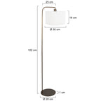 Vloerlamp Stang 4802BR met grof wit linnen kap