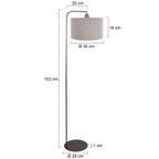 Vloerlamp Stang 4803BR met grof grijze linnen kap