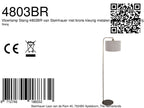 Vloerlamp Stang 4803BR met grof grijze linnen kap