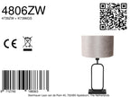 Tafellamp Stang 4806ZW met grijze velours kap voor sfeerlicht