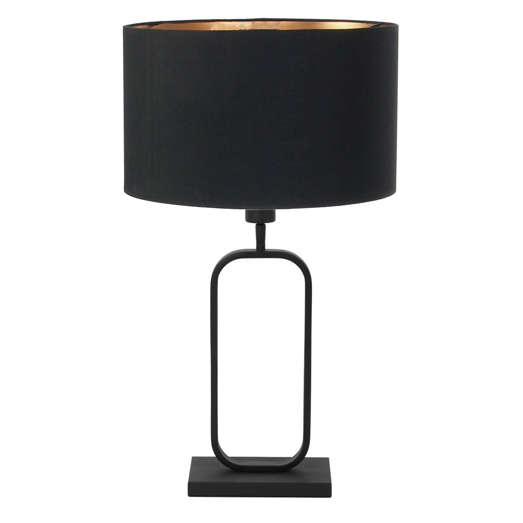 Tafellamp Stang 4807ZW met zwarte linnen kap voor sfeerlicht