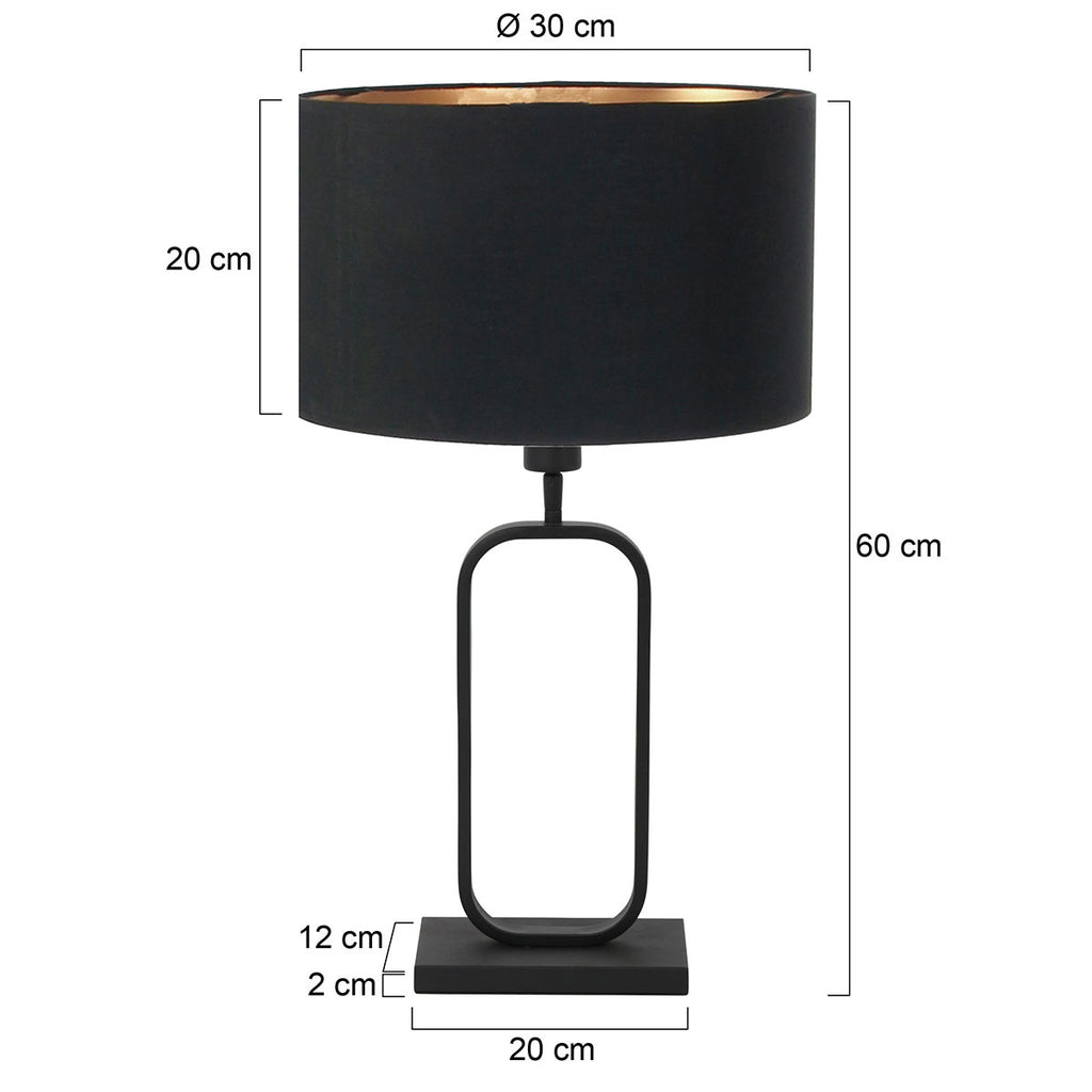 Tafellamp Stang 4807ZW met zwarte linnen kap voor sfeerlicht