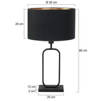 Tafellamp Stang 4807ZW met zwarte linnen kap voor sfeerlicht