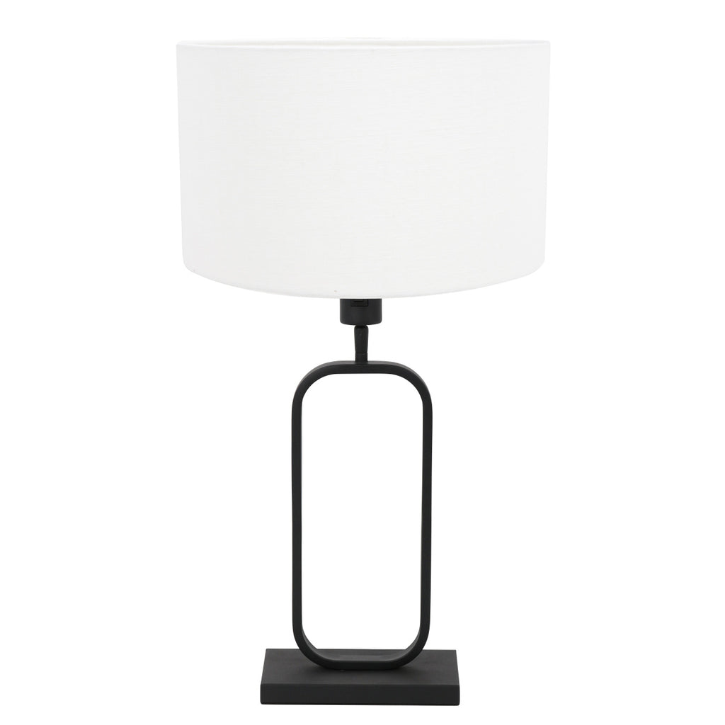 Tafellamp Stang 4809ZW met witte linnen kap voor sfeerlicht