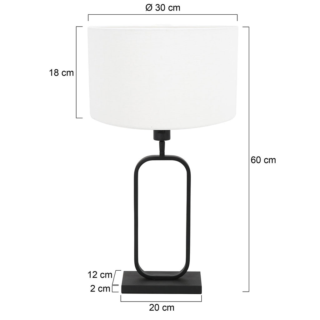 Tafellamp Stang 4809ZW met witte linnen kap voor sfeerlicht