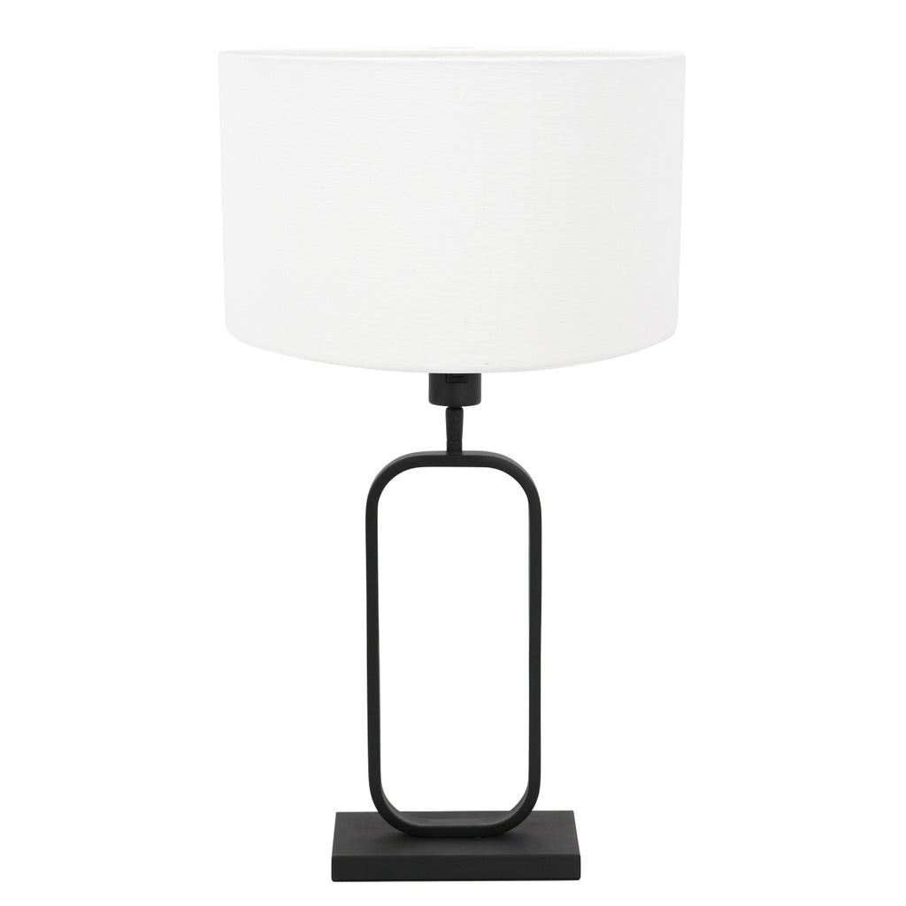 Tafellamp Stang 4809ZW met witte linnen kap voor sfeerlicht