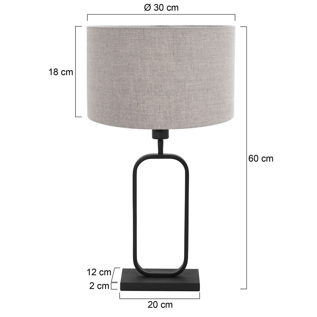 Tafellamp Stang 4810ZW met grijze linnen kap voor sfeerlicht