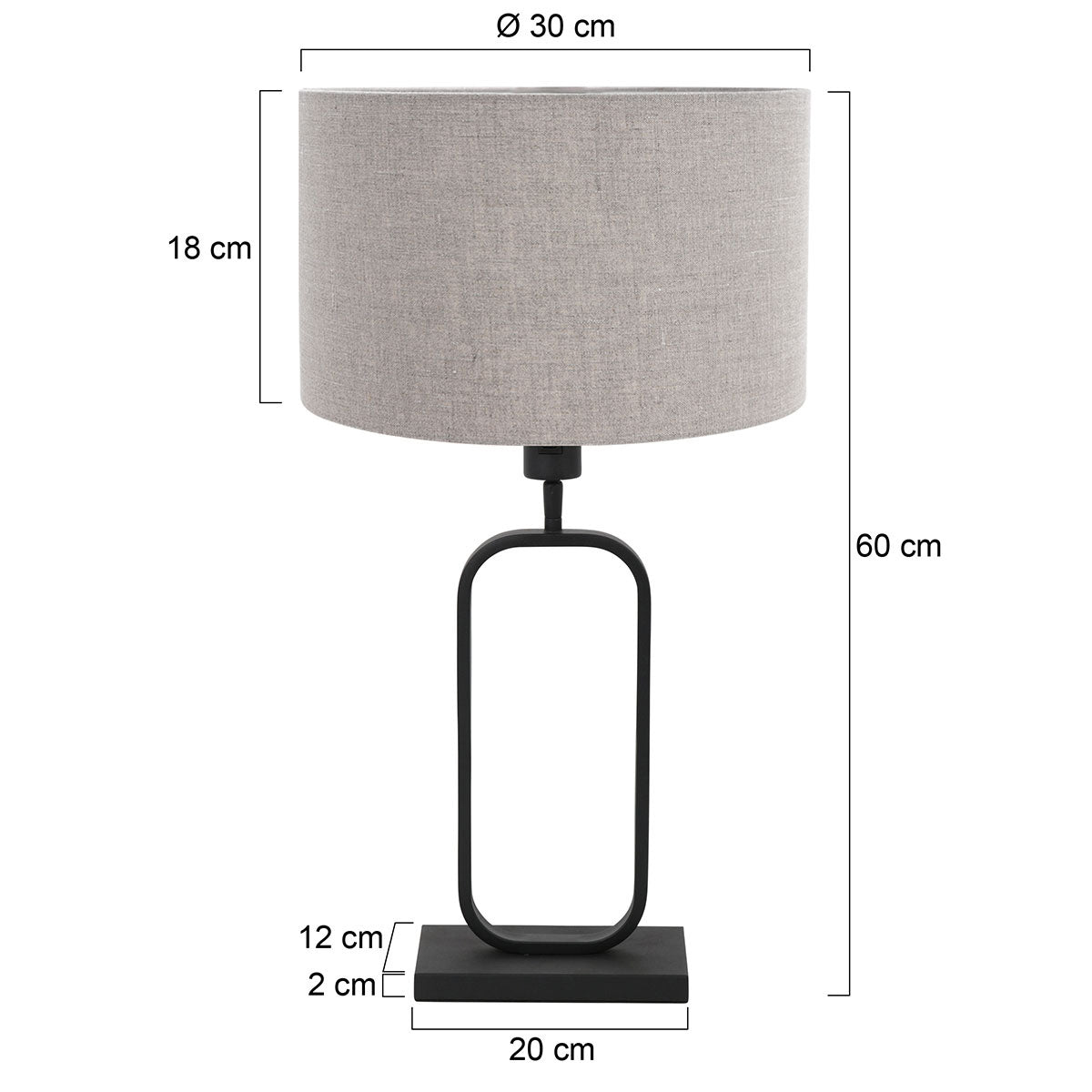 Tafellamp Stang 4810ZW met grijze linnen kap voor sfeerlicht