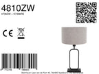 Tafellamp Stang 4810ZW met grijze linnen kap voor sfeerlicht
