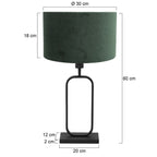 Tafellamp Stang 4811ZW met groene velours kap voor sfeerlicht