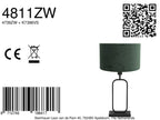 Tafellamp Stang 4811ZW met groene velours kap voor sfeerlicht