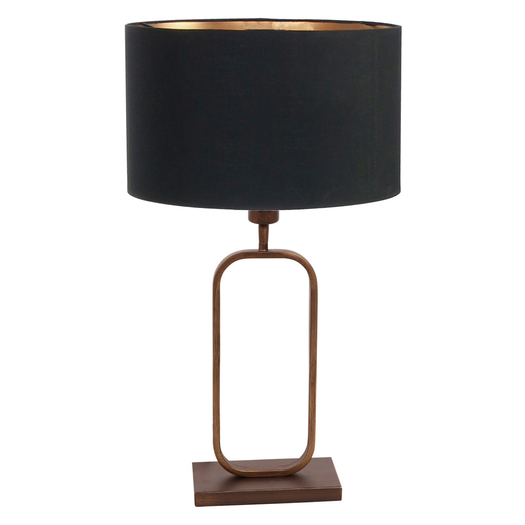 Tafellamp Stang 4814BR met zwarte linnen kap voor sfeerlicht