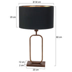 Tafellamp Stang 4814BR met zwarte linnen kap voor sfeerlicht