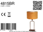 Tafellamp Stang 4815BR met gouden velours kap voor sfeerlicht