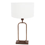 Tafellamp Stang 4816BR met witte linnen kap voor sfeerlicht