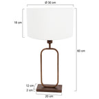 Tafellamp Stang 4816BR met witte linnen kap voor sfeerlicht