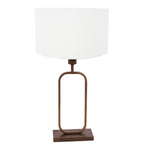 Tafellamp Stang 4816BR met witte linnen kap voor sfeerlicht