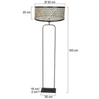 Vloerlamp Stang 4818ZW - zwart armatuur met bamboe kap