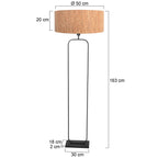 Vloerlamp Stang 4819ZW - zwart armatuur met beige kurk kap