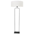 Vloerlamp Stang 4822ZW - zwart armatuur met wit linnen kap