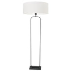 Vloerlamp Stang 4822ZW - zwart armatuur met wit linnen kap