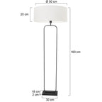 Vloerlamp Stang 4822ZW - zwart armatuur met wit linnen kap