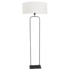 Vloerlamp Stang 4822ZW - zwart armatuur met wit linnen kap