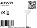 Vloerlamp Stang 4822ZW - zwart armatuur met wit linnen kap