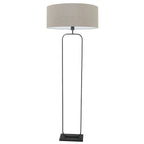 Vloerlamp Stang 4823ZW - zwart armatuur met grijs linnen kap