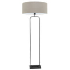 Vloerlamp Stang 4823ZW - zwart armatuur met grijs linnen kap