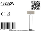 Vloerlamp Stang 4823ZW - zwart armatuur met grijs linnen kap