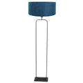 Vloerlamp Stang 4825ZW - zwart armatuur met blauwe velours kap