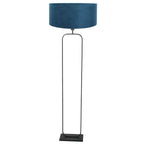 Vloerlamp Stang 4825ZW - zwart armatuur met blauwe velours kap