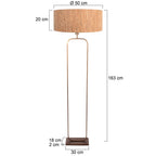 Vloerlamp Stang 4827BR - brons armatuur met beige kurk kap
