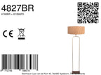 Vloerlamp Stang 4827BR - brons armatuur met beige kurk kap