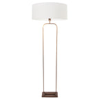 Vloerlamp Stang 4829BR - brons armatuur met wit linnen kap