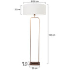 Vloerlamp Stang 4829BR - brons armatuur met wit linnen kap