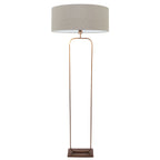 Vloerlamp Stang 4830BR - brons armatuur met grijs linnen kap