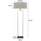 Vloerlamp Stang 4830BR - brons armatuur met grijs linnen kap