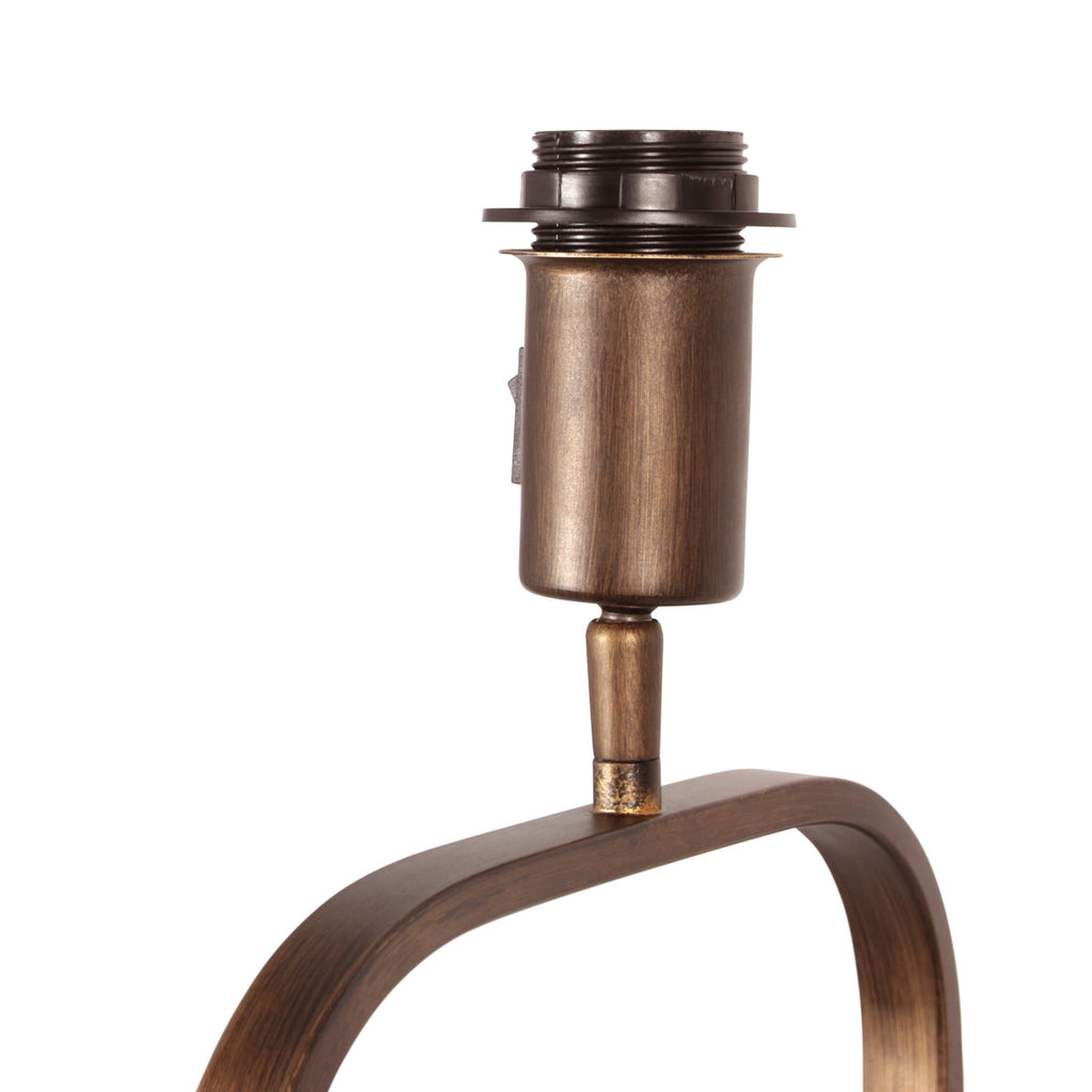 Vloerlamp Stang 4830BR - brons armatuur met grijs linnen kap