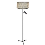 Vloerlamp Stang 4832ZW met leeslicht en gevlochten bamboe kap