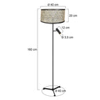Vloerlamp Stang 4832ZW met leeslicht en gevlochten bamboe kap