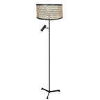 Vloerlamp Stang 4832ZW met leeslicht en gevlochten bamboe kap