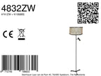Vloerlamp Stang 4832ZW met leeslicht en gevlochten bamboe kap