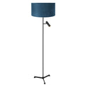 Vloerlamp Stang 4839ZW met leeslicht en blauwe velours kap