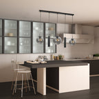 Zwarte hanglamp Bollique 4847ZW, 5-lichts voor eettafel