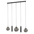Zwarte hanglamp Bollique 4847ZW, 5-lichts voor eettafel